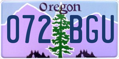 OR license plate 072BGU