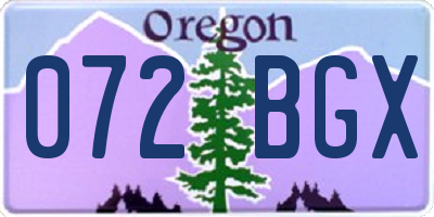 OR license plate 072BGX