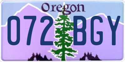 OR license plate 072BGY