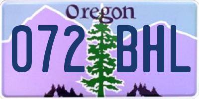 OR license plate 072BHL