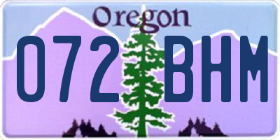 OR license plate 072BHM