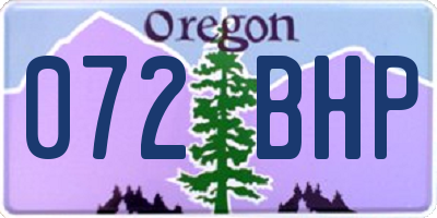 OR license plate 072BHP