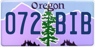 OR license plate 072BIB