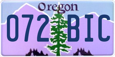 OR license plate 072BIC