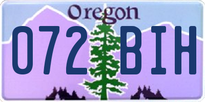 OR license plate 072BIH