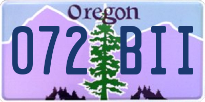 OR license plate 072BII