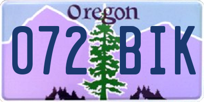 OR license plate 072BIK