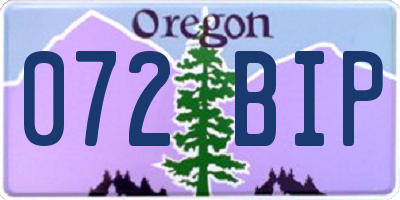 OR license plate 072BIP