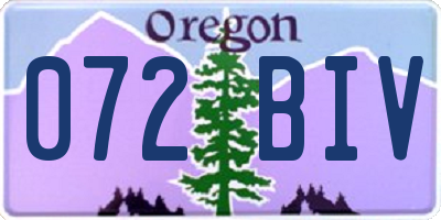 OR license plate 072BIV