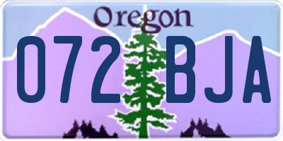 OR license plate 072BJA