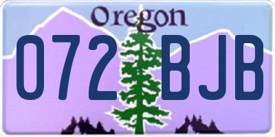 OR license plate 072BJB