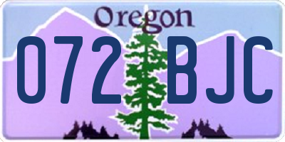 OR license plate 072BJC