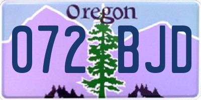 OR license plate 072BJD