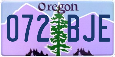 OR license plate 072BJE