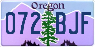 OR license plate 072BJF