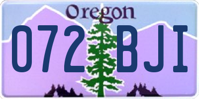 OR license plate 072BJI
