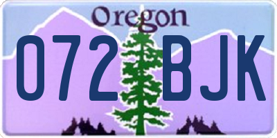 OR license plate 072BJK