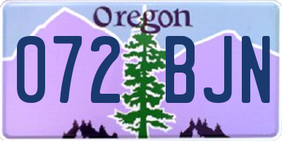 OR license plate 072BJN
