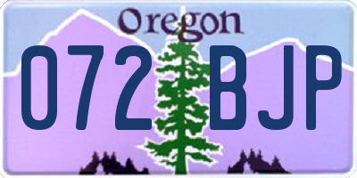 OR license plate 072BJP