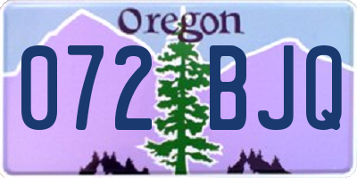 OR license plate 072BJQ