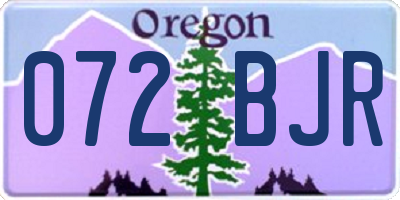 OR license plate 072BJR