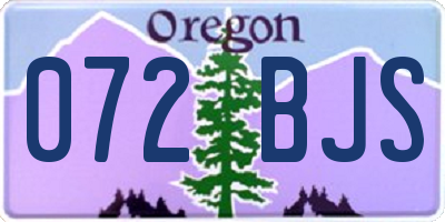 OR license plate 072BJS
