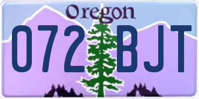OR license plate 072BJT