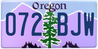 OR license plate 072BJW