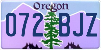 OR license plate 072BJZ