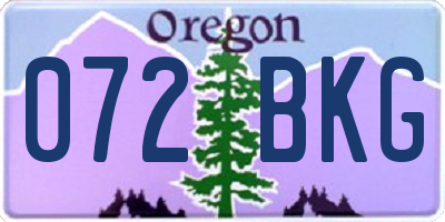 OR license plate 072BKG