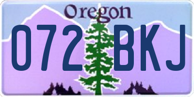OR license plate 072BKJ