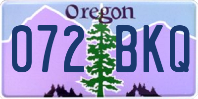 OR license plate 072BKQ