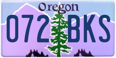 OR license plate 072BKS