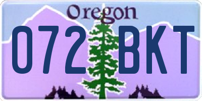 OR license plate 072BKT