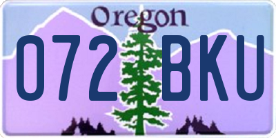 OR license plate 072BKU