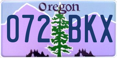 OR license plate 072BKX