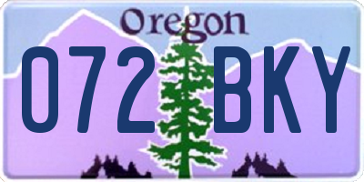 OR license plate 072BKY