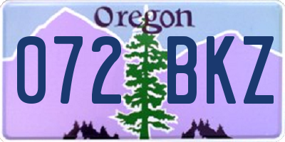 OR license plate 072BKZ