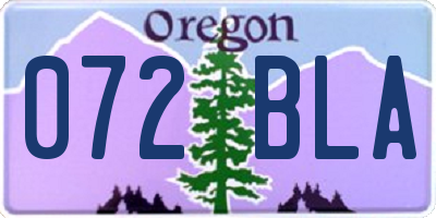 OR license plate 072BLA