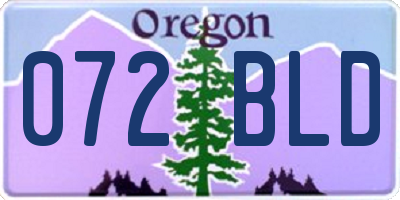 OR license plate 072BLD