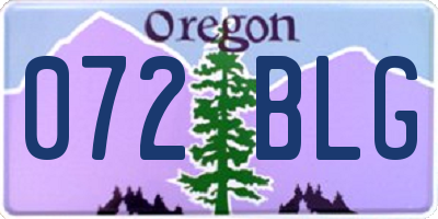OR license plate 072BLG