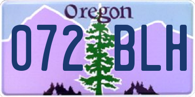 OR license plate 072BLH