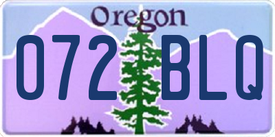 OR license plate 072BLQ
