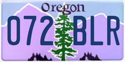 OR license plate 072BLR