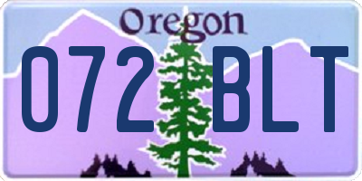 OR license plate 072BLT