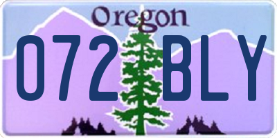 OR license plate 072BLY