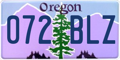 OR license plate 072BLZ