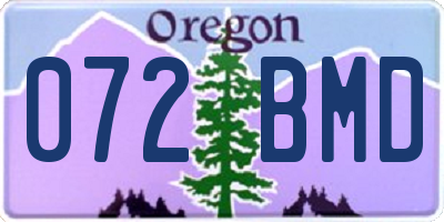 OR license plate 072BMD