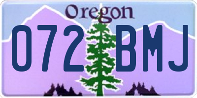 OR license plate 072BMJ