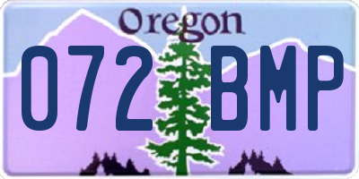 OR license plate 072BMP